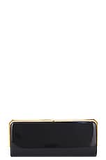 Saint Laurent New Minaudiere Charniere Clutch in Noir, view 2, click to view large image.