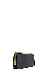 Saint Laurent New Minaudiere Charniere Clutch in Noir, view 3, click to view large image.