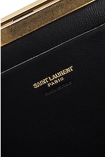 Saint Laurent New Minaudiere Charniere Clutch in Noir, view 5, click to view large image.