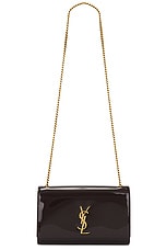 Saint Laurent Medium Kate Chain Bag in Spicy Chocolate, view 6, click to view large image.