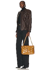 Saint Laurent Medium Puffer Chain Bag in Tabac Brown, view 2, click to view large image.