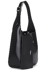 Saint Laurent Small Le 5 A 7 Supple Shoulder Bag in Noir, view 4, click to view large image.