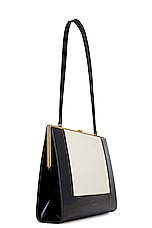 Saint Laurent Large Le Anne-marie Shoulder Bag in Off White & Noir, view 4, click to view large image.