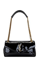Saint Laurent Calypso Chain Bag in Noir, view 1, click to view large image.