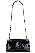 Saint Laurent Calypso Chain Bag in Noir, view 6, click to view large image.