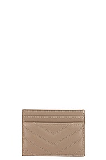 Saint Laurent Cassandre Credit Card Case in Dusty Grey, view 2, click to view large image.