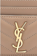Saint Laurent Cassandre Credit Card Case in Dusty Grey, view 6, click to view large image.