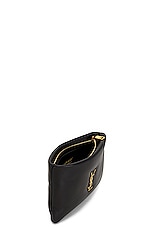 Saint Laurent Mini Calypso Zipped Pouch in Noir, view 4, click to view large image.