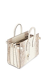 Saint Laurent Small Crocodile Sac De Jour Bag in Gris Glacier, view 5, click to view large image.