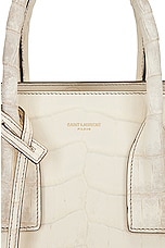 Saint Laurent Small Crocodile Sac De Jour Bag in Gris Glacier, view 7, click to view large image.