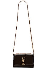 Saint Laurent Small Kate Chain Bag in Spicy Chocolate, view 6, click to view large image.