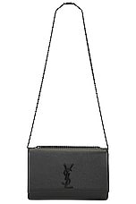 Saint Laurent Medium Kate Chain Bag in Noir, view 6, click to view large image.