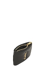 Saint Laurent Calypso Zipped Credit Card Case in Noir, view 4, click to view large image.