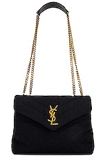 Saint Laurent Small Loulou Chain Bag in Noir, view 1, click to view large image.