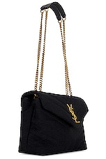 Saint Laurent Small Loulou Chain Bag in Noir, view 4, click to view large image.
