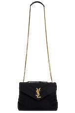 Saint Laurent Small Loulou Chain Bag in Noir, view 6, click to view large image.