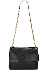 Saint Laurent Large Niki Chain Bag in Noir, view 6, click to view large image.