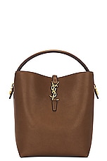 Saint Laurent Le 37 Bucket Bag in Wood Brown, view 3, click to view large image.