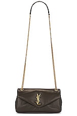 Saint Laurent Calypso Chain Bag in Light Musk, view 6, click to view large image.
