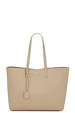 Saint Laurent East West Shopping Tote Bag in Dark Beige, view 1, click to view large image.