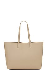 Saint Laurent East West Shopping Tote Bag in Dark Beige, view 3, click to view large image.
