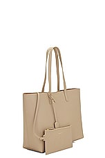 Saint Laurent East West Shopping Tote Bag in Dark Beige, view 4, click to view large image.