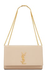Saint Laurent Medium Kate Chain Bag in Dark Beige, view 1, click to view large image.