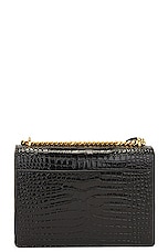 Saint Laurent Medium Sunset Chain Bag in Noir, view 3, click to view large image.