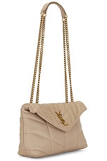 Saint Laurent Toy Puffer Bag in Dark Beige, view 4, click to view large image.