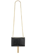 Saint Laurent Small Kate Tassel Chain Bag in Noir, view 3, click to view large image.