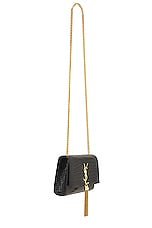 Saint Laurent Small Kate Tassel Chain Bag in Noir, view 4, click to view large image.