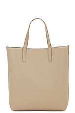Saint Laurent Toy North South Shopping Tote Bag in Dark Beige, view 4, click to view large image.