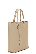 Saint Laurent Toy North South Shopping Tote Bag in Dark Beige, view 5, click to view large image.