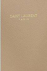 Saint Laurent Toy North South Shopping Tote Bag in Dark Beige, view 8, click to view large image.