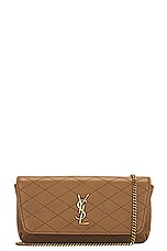 Saint Laurent Gaby Chain Phone Holder Bag in Dark Cork, view 1, click to view large image.