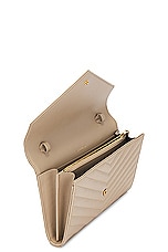 Saint Laurent Cassandre Classic Chain Wallet Bag in Dark Beige, view 5, click to view large image.