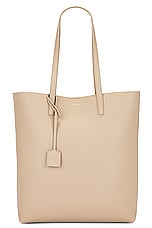 Saint Laurent North South Shopping Tote Bag in Dark Beige, view 1, click to view large image.
