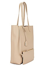 Saint Laurent North South Shopping Tote Bag in Dark Beige, view 4, click to view large image.