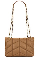 Saint Laurent Toy Puffer Bag in Dark Cork, view 3, click to view large image.