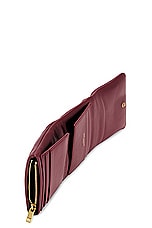 Saint Laurent Calypso Compact Wallet in Rouge Merlot, view 4, click to view large image.
