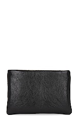 Saint Laurent Small Calypso Zipped Pouch in Noir, view 3, click to view large image.