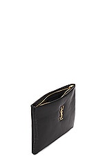 Saint Laurent Small Calypso Zipped Pouch in Noir, view 5, click to view large image.
