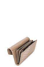 Saint Laurent Large Cassandre Flap Wallet in Dusty Grey, view 4, click to view large image.