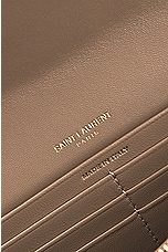 Saint Laurent Large Cassandre Flap Wallet in Dusty Grey, view 5, click to view large image.