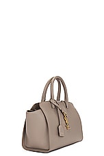 Saint Laurent Baby Downtown YSL Cabas Bag in Greyish Brown, view 5, click to view large image.