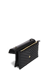 Saint Laurent Cassandre Envelope Chain Wallet Bag in Noir, view 5, click to view large image.