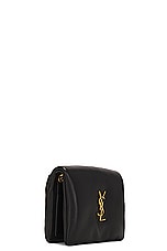 Saint Laurent Calypso Card Case On Chain Bag in Noir, view 4, click to view large image.