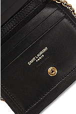 Saint Laurent Calypso Card Case On Chain Bag in Noir, view 7, click to view large image.