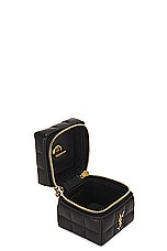 Saint Laurent Mini Cassandre Cube Box Pouch in Noir, view 4, click to view large image.