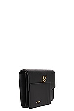 Saint Laurent Uptown Wallet On Chain Bag in Noir, view 4, click to view large image.